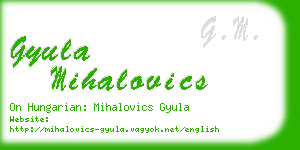 gyula mihalovics business card